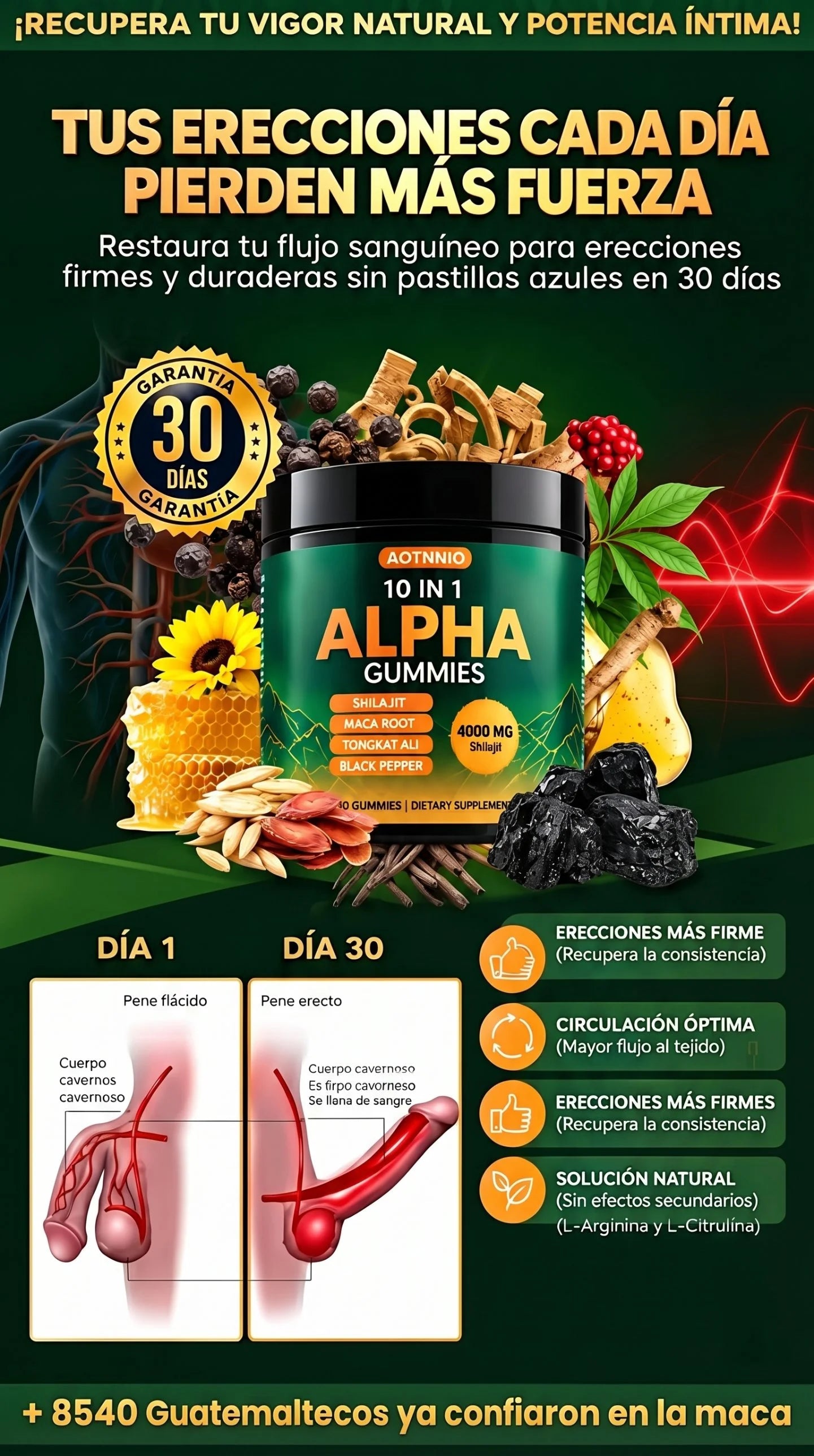 Alpha Gummies garantía 30 días